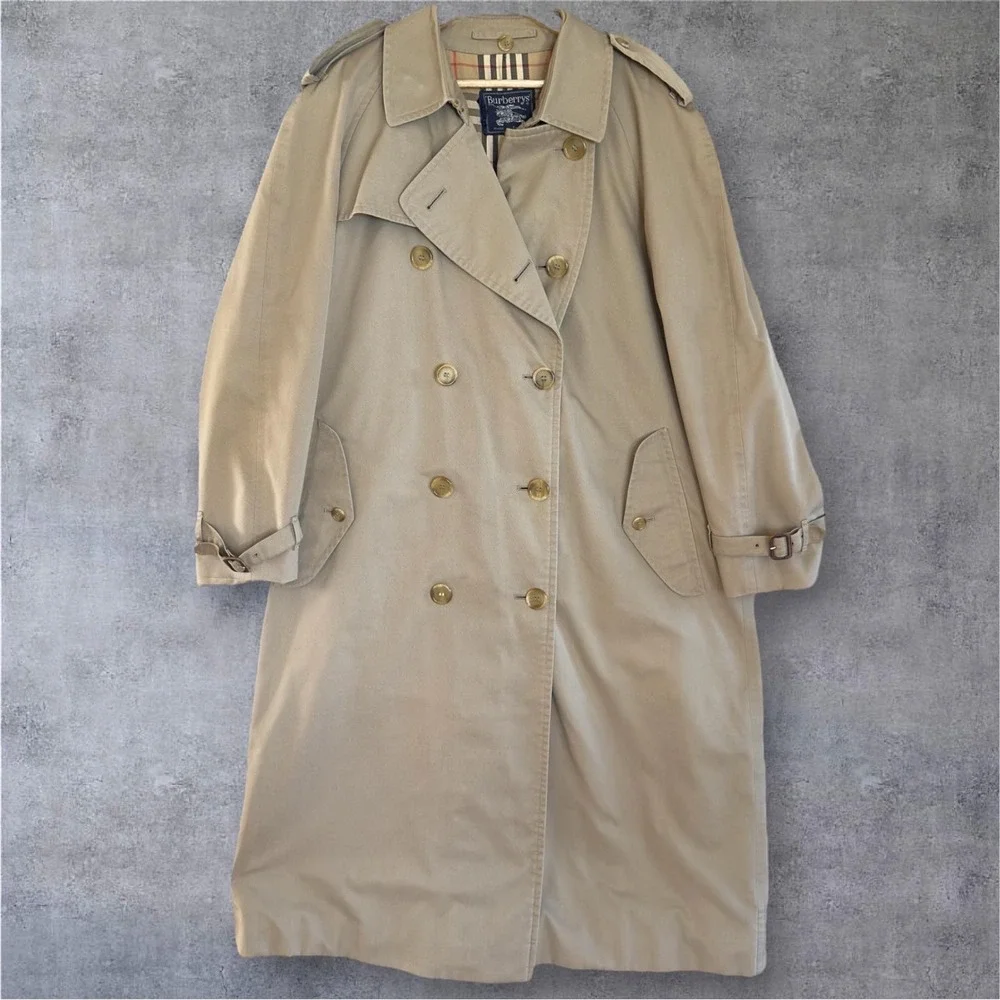 Vintage 80's Burberrys Prorsum Trench Coat Long England Classic Chic Size 42 - Picture 13 of 13